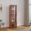 WOODSTAGE Solid Wood Cabinet With 1 Glass