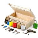 Woodtoe 8 PCS Montessori Lock and Key Toy, Learning Toy for Toddler Age 3-6 | Preschool Montessori Material, Fine Motor Skill Training, Early Cognition Play, Educational Gift for Toddler Boys and Girls