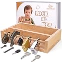 Woodtoe Montessori Lock and Key Toy Set, Wooden Learning Toy for Kids 3‑6