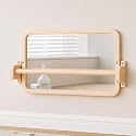 Woodtoe Montessori Mirror with Bar, Tummy Time Floor Mirror Toys for Baby