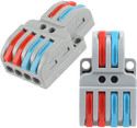 Woodtula Wire Terminals for Circuit Inline Splices (2pcs, 2 to 4 inline, Multi) Lever Wire Connector (Multicolor, Pack of 2)