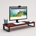 Woodvynox Wooden Monitor Stand Riser – MDF & Metal PC Stand for Desktop Table WYNX-Monitor Stand-Rustic Red Wooden Laptop Stand Compatible with Universal Laptops