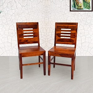 woody furniture solid wood dining chair set of 2  study chair dining chair amp office chair  dining room set  wooden dining chair only  sheesham wood chair furniture  honey finish