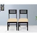 Woody Furniture™ Wooden Dining Chair Only | Dinning Chairs for Dining Room Table | Sheesham Wood, Set of 2, Walnut Finish