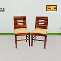 WOODY Furniture™ Wooden Dining Chairs Only | Wooden Dinning Chairs with Cushion | Dining Chair for Home &amp; Kitchen and Dining | Sheesham Wood, Set of 2, Honey Finish