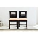 WOODY Furniture™ Sheesham Wood Dining Chairs Only | Wooden Set of 2 Dinning Chair for Kitchen &amp; Dining Room | Chairs with Cushion (Walnut Finish)
