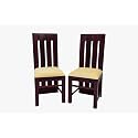 Woody Furntiure Solid Sheesham Wood Dining Chair Set of 2, Study Chair Wooden Dining Chair Set of 2 Office Chair Garden Chair (Mahogany Finish)