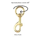 Woofy Heavy Duty Solid Pure Brass Swivel Bolt Snap Hook Single Ended Round Swivel Clip Buckle Dog Chain Leather Craft Scuba Diving Snorkeling Equipment Medium - 30.48 Cm