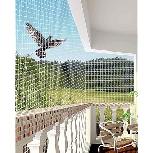 woohome anti-bird net for balcony 10 x 10ft heavy duty uv-stabilized hdpe pigeon net  bird protection net with installation kit cable clips amp tying rope  bird control for home amp garden
