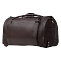Wool & Oak NOVA Large Duffle Bag with Wheels - Leather, Chocolate