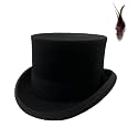 Wool Top Hat for Men Women Topper Hat Mens Tall Tophat Christmas Costume