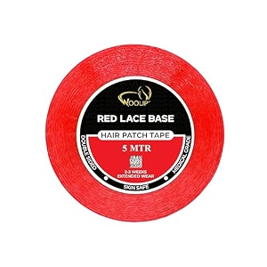 red hair patch tape 5m for men  ultra strong hold no shine wig tape  waterproof double sided adhesive  cotton base