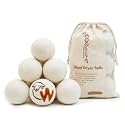 Woolly's Wool Dryer Balls – 100% Pure New Zealand Wool, Reusable Natural Fabric Softener, Reduces Drying Time & Clothes Wrinkles, Chemical-Free Dryer Balls (Pack of 6)