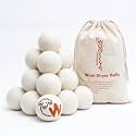 Woolly's Wool Dryer Balls – 100% Pure New Zealand Wool, Reusable Natural Fabric Softener, Reduces Drying Time & Clothes Wrinkles, Chemical-Free Dryer Balls (Pack of 12)