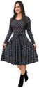 Woomance Women Fit and Flare Black Knee