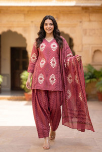 WOOMN Women Pure Cotton Kurta Pant Dupatta