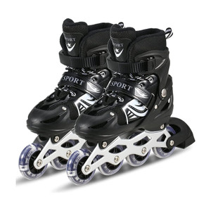 woomzy inline skating shoes adjustable size led wheels skates for kids boys girls in-line adults size  6 uk - 9 uk