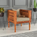 Wopno Furniture Sheesham Solid Wood 1 Seater Sofa for Living Room Home & Office | Sofa Set Fabric 1 Seater  Sofa
