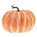 Woration 8.4" Faux Large Yellow Pumpkin Decoration Halloween Fall Decor