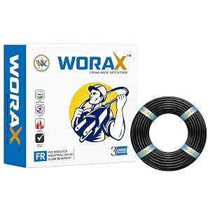 worax black wire 15sqmm 90mtr coil  low smoke  low halogen  energy saving  heat resistant  rodent protection  eco friendly housewire black cca copper