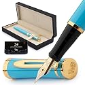 Wordsworth &amp; Black Fountain Pen Set for Writing, Medium Nib, Sky Blue