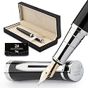 Wordsworth &amp; Black Fountain Pen Set for Writing, Extra Fine Nib, Black
