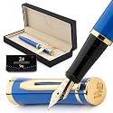 Wordsworth &amp; Black Fountain Pen Set for Writing, Extra Fine Nib, Blue