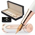 Wordsworth &amp; Black Fountain Pen Set for Writing,Medium Nib, White Rose Gold