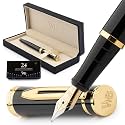 Wordsworth &amp; Black Fountain Pen Set for Writing,Extra Fine Nib, Black