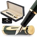 Wordsworth &amp; Black Fountain Pen Set for Writing, Extra Fine Nib, Green
