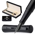 Wordsworth &amp; Black Fountain Pen Set for Writing, Extra Fine Nib, All Black
