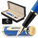 Wordsworth &amp; Black Luxury Fountain Pen Set for Writing, Medium Nib, Blue