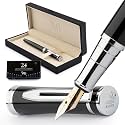 Wordsworth &amp; Black Luxury Fountain Pen Set for Writing, Broad Nib, Black