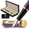 Wordsworth &amp; Black Luxury Fountain Pen Set for Writing, Medium Nib, Purple
