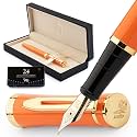 Wordsworth &amp; Black Luxury Fountain Pen Set for Writing, Medium Nib, Orange
