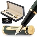 Wordsworth &amp; Black Luxury Fountain Pen Set for Writing, Medium Nib, Green