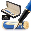 Wordsworth &amp; Black Luxury Fountain Pen Set for Writing, Fine Nib, Blue
