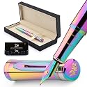 Wordsworth &amp; Black Luxury Fountain Pen Set for Writing, Medium Nib, Rainbow