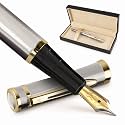 Wordsworth &amp; Black Luxury Fountain Pen Set for Writing, Broad Nib, Silver