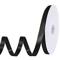 woric 120 Yards Black Satin Ribbon 3/8 Inch Thin Black Bows