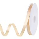 woric 120 Yards Champagne Satin Ribbon 3/8 Inch Thanksgiving Ribbon