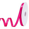 woric 120 Yards Hot Pink Ribbon 3/8 Inch Thin Pink Satin Ribbon
