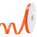 woric 120 Yards Orange Ribbon 3/8 Inch Thin Ribbons for Fall Harvest Decor