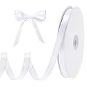 woric 120 Yards White Satin Ribbon 3/8 Inch Thin White Ribbon