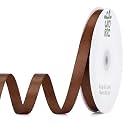 woric Brown Satin Ribbon 3/8 Inch x 120 Yards Brown Christmas Ribbon