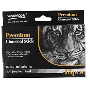 worison 18pc drawing shading charcoal sticks