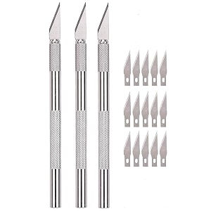 worison 3pc detail pen cutter with 15 interchangeable sharp blades for carving mat cutting paper cutting etc