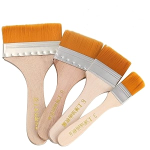 worison natural finish synthetic flat paint brushes of 4 pc 18 mm1 inch15 inch and 2 inch