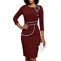 Work Dresses for Women Formal Long Sleeve Wear to Work Office Business Church Dress Elegant Party Midi Pencil Dresses