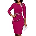 Work Dresses for Women Formal Long Sleeve Wear to Work Office Business Church Dress Elegant Party Midi Pencil Dresses